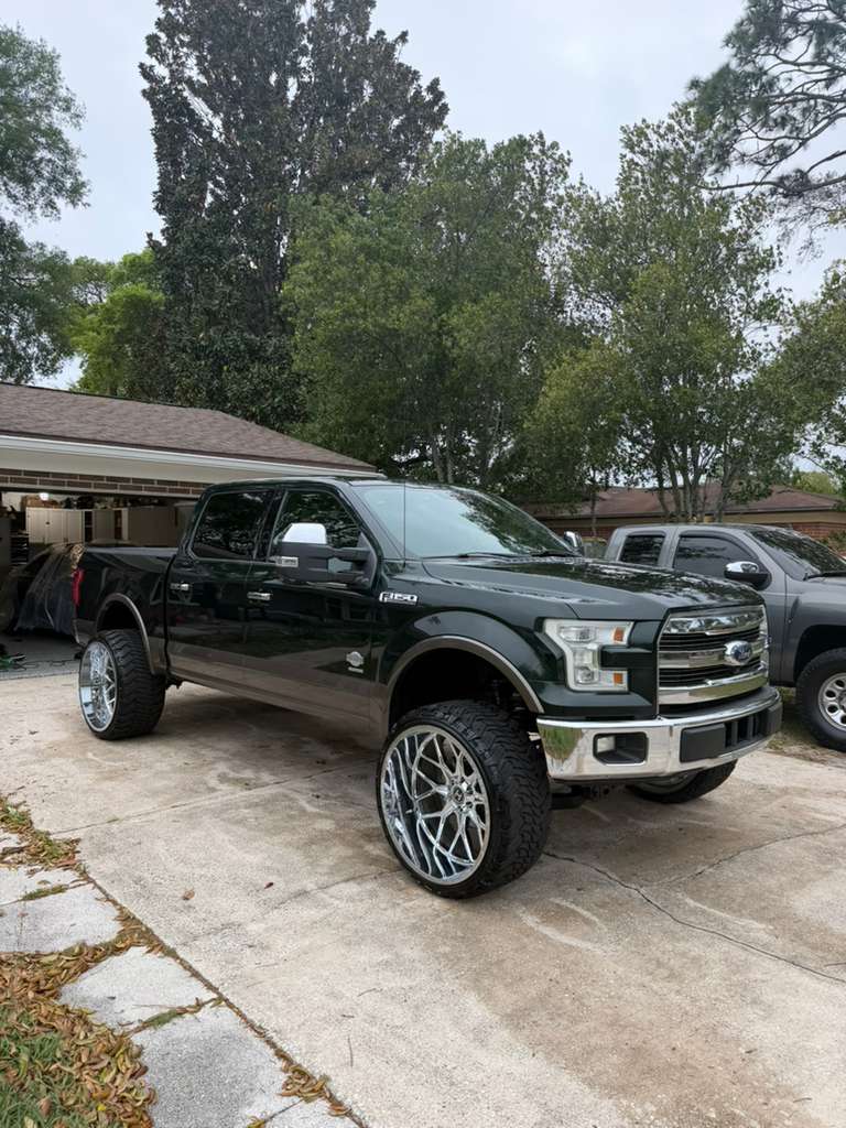Lifted black F-150 King Ranch detailed by Huertas