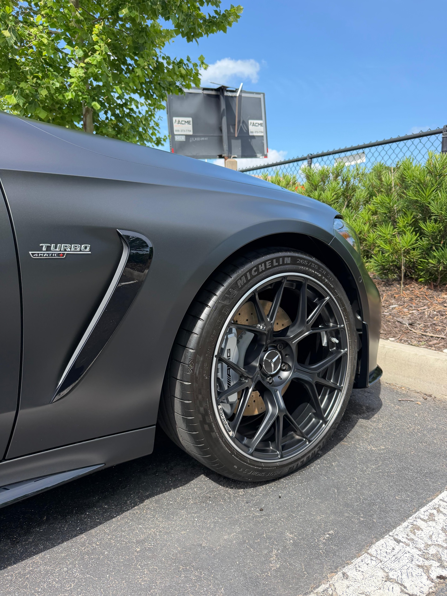 Mercedes-AMG matte black with detailed wheel